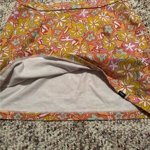 Vans Orange Multi Floral Mini Skirt